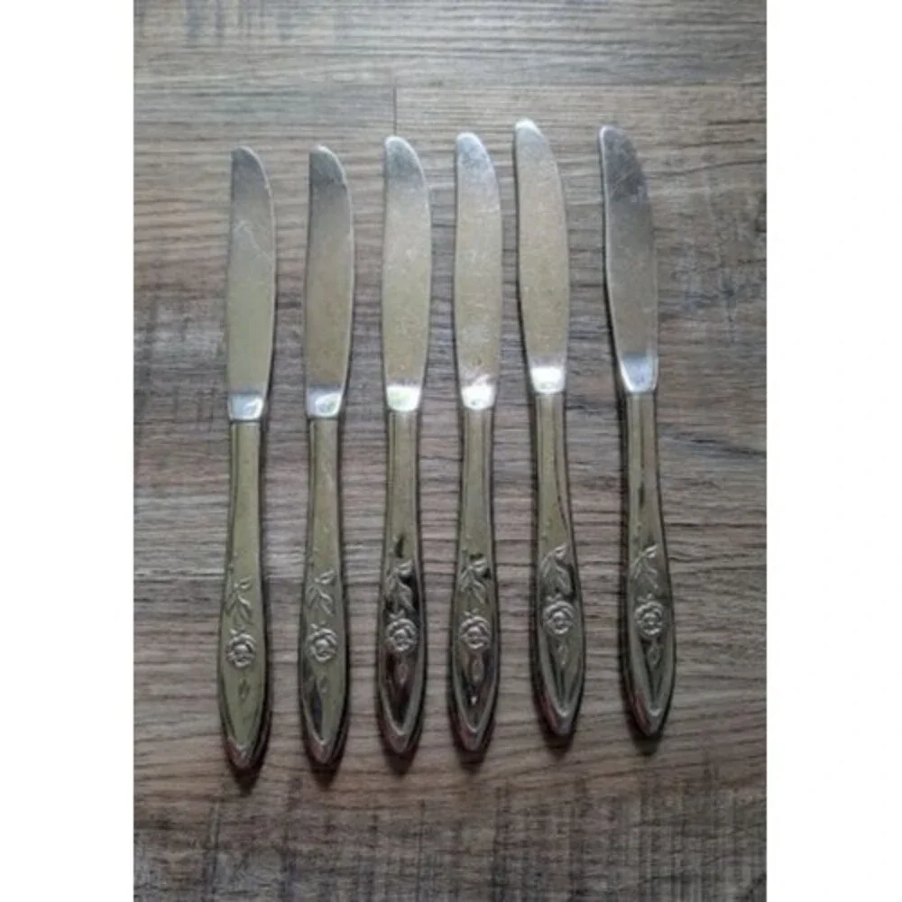 Oneida MY ROSE Dinner Knife Lot of 6 Knives Community Stainless